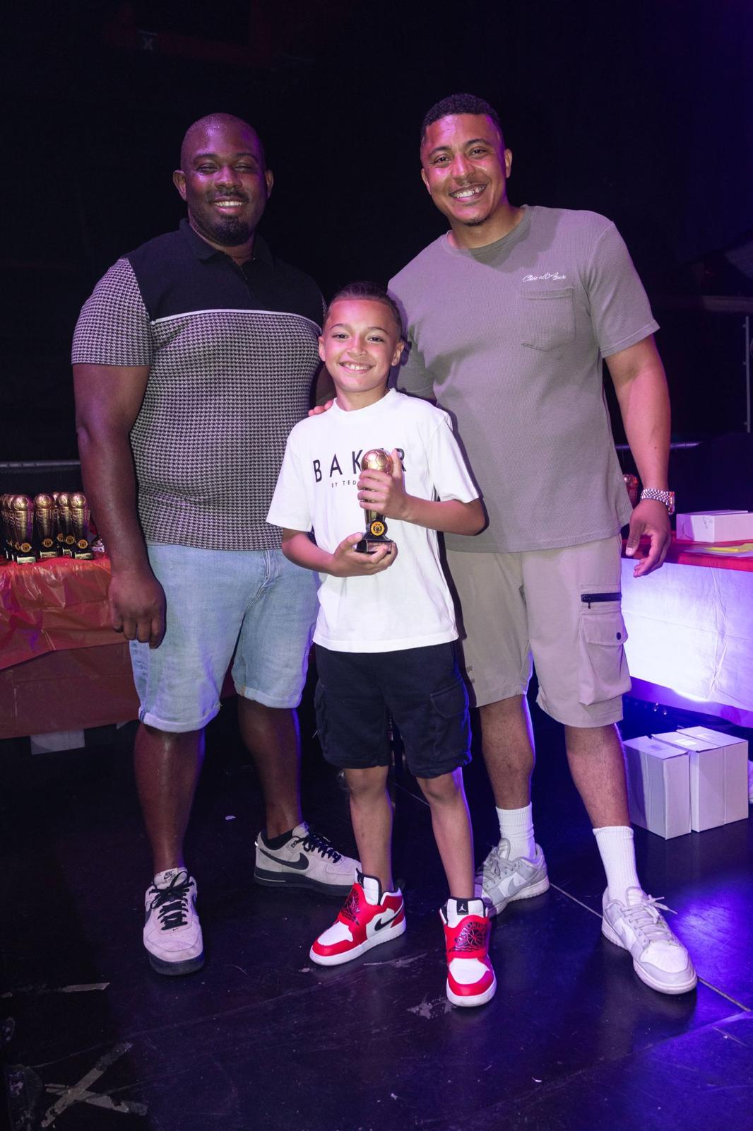 Xander with one of his coaches after a training session